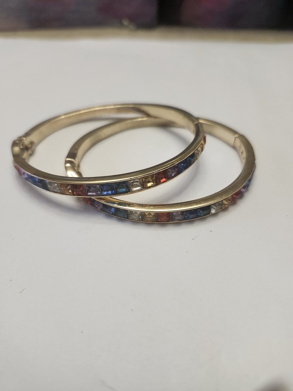 Joe Fresh Gold Multicolor Rainbow Set Of 2 Bracelets